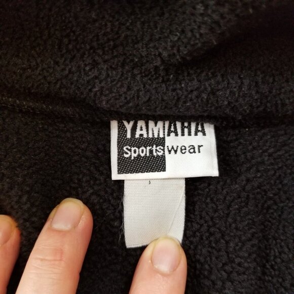 ✅ Mens 2XL/NO SIZE TAG VTG 90s Yamaha Black Fleece Pullover Sweatshirt 1/4 Zip - Picture 3 of 11